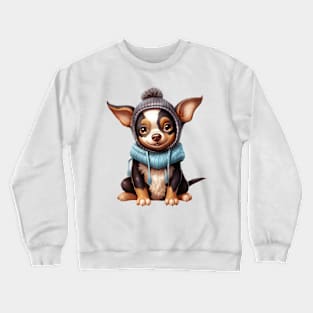 Winter Rat Terrier Dog Crewneck Sweatshirt